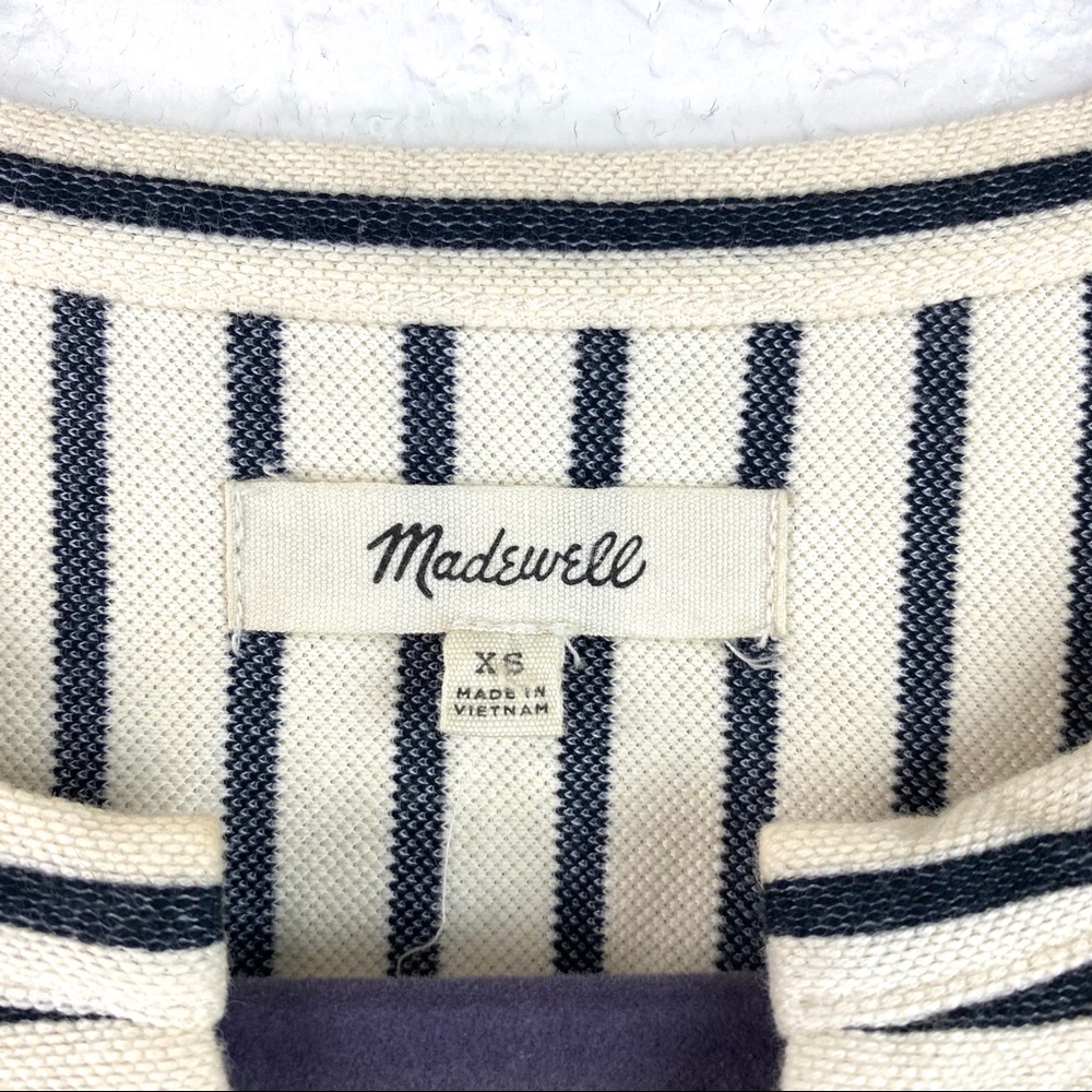 Madewell Lace Up Striped Tee Size XS Short Sleeve - Picture 4 of 5